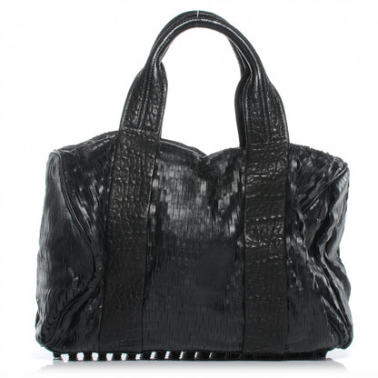 Alexander Wang Leather Laser Cut Rocco Duffel w Black Nickel Hardware Black 1 of 6