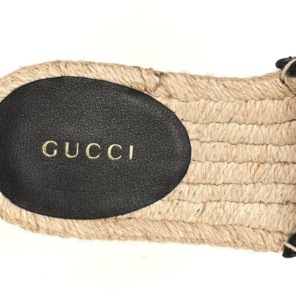 Gucci Monogram Matelasse GG Marmont Espadrille 20mm Slide Sandals 35 Beige Ebony Black 6 of 9