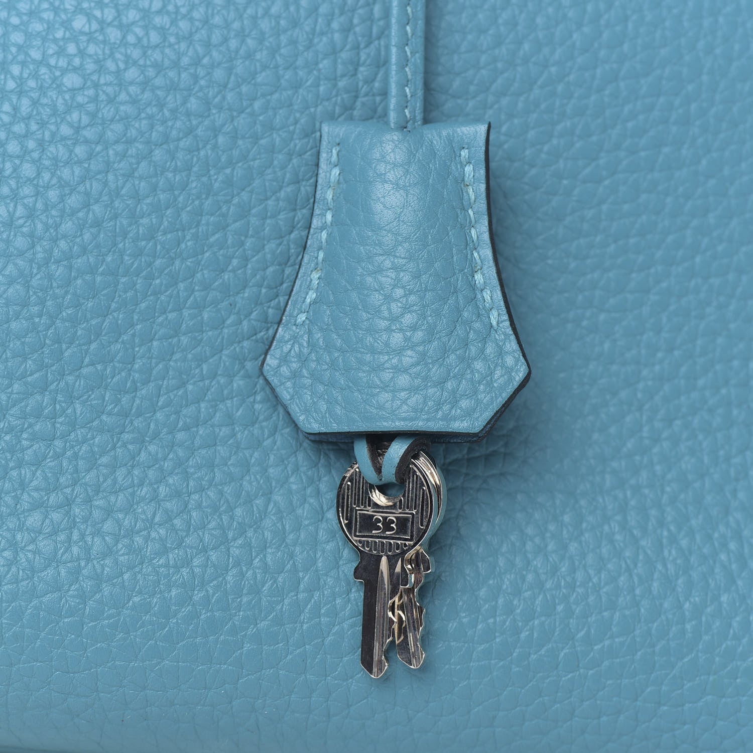 Hermes Taurillon Clemence Birkin 35 Turquoise 11 of 32