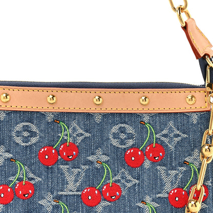 Louis Vuitton LV X TM Monogram Denim Cerises Pochette Accessories Blue 7 of 9