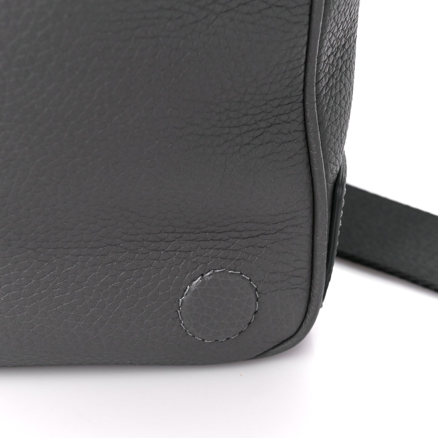 Calfskin Logo Messenger Charcoal Grey