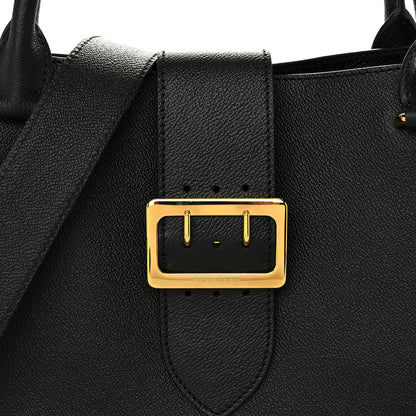 Burberry Soft Grain Calfskin Medium Buckle Tote Black 9 of 12
