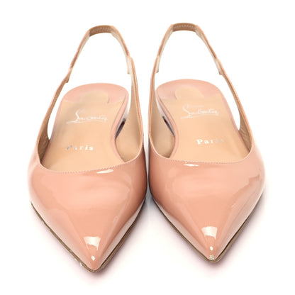 Christian Louboutin Patent Hot Chickita Slingback Flats 38.5 Nude 3 of 8