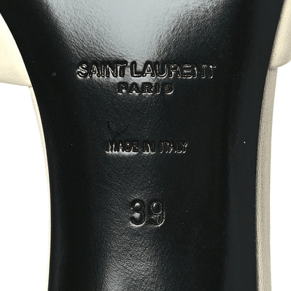 Saint Laurent Lambskin Bianca Mules 39 Pearl 7 of 11