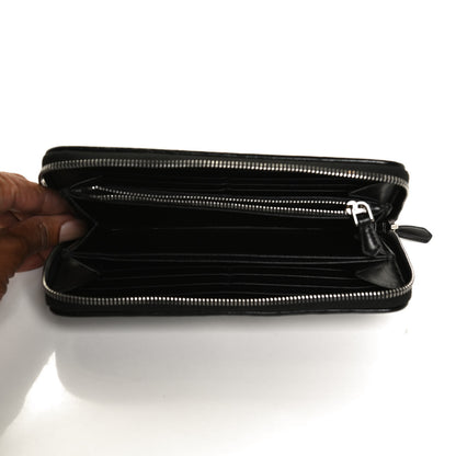 Prada Soft Calfskin Diagramme Zip Around Wallet Black 5 of 13