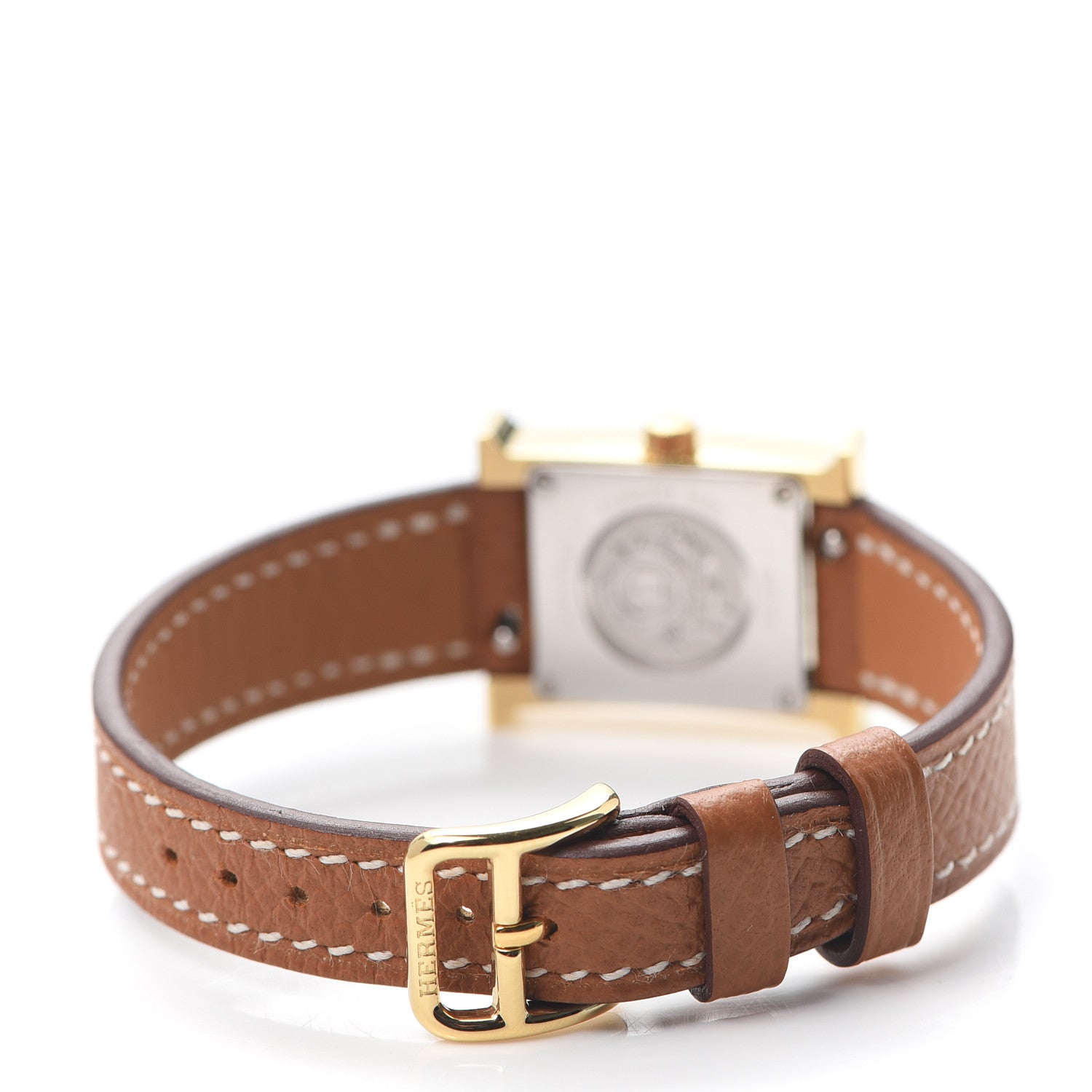 Hermes Stainless Steel Epsom 17.2mm Heure H Hour Quartz Watch Gold 3 of 5