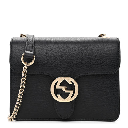 Gucci Dollar Calfskin Small Interlocking G Shoulder Bag Black 1 of 10