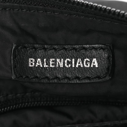 Balenciaga Recycled Sport Nylon Logo Embroidered Wheel Sling Bag Black White 6 of 14