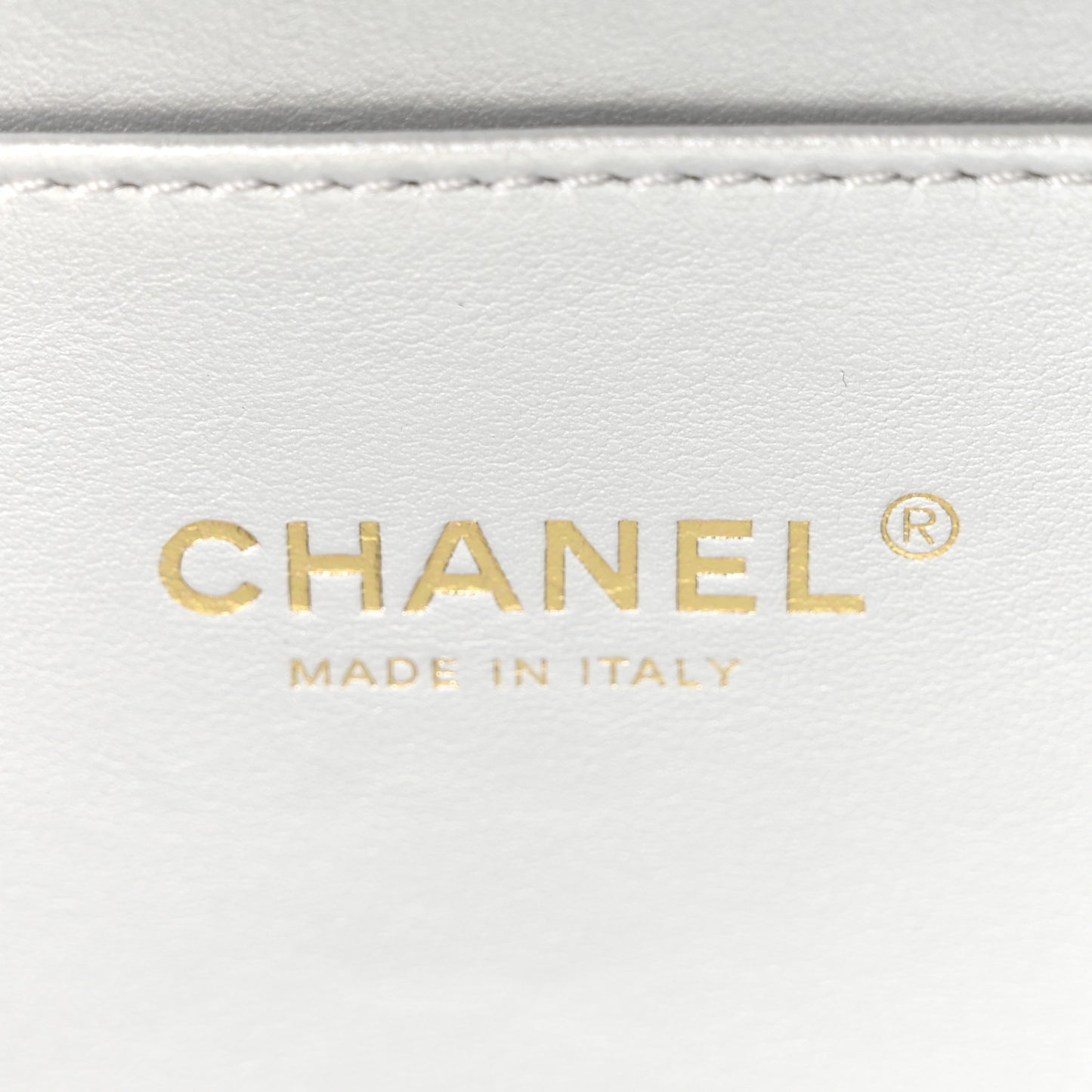 Shiny Calfskin Quilted Top Handle Vanity Case White