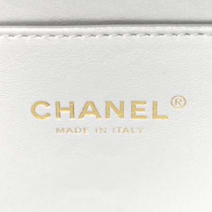 Chanel Shiny Calfskin Quilted Top Handle Vanity Case White 6 of 10