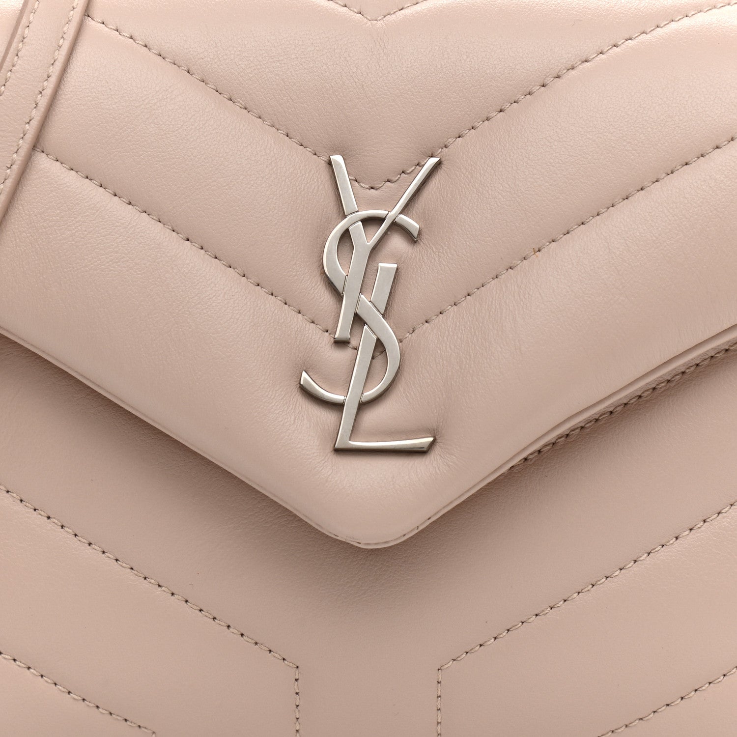 Saint Laurent Calfskin Y Quilted Monogram Toy Loulou Crossbody Bag Marble Pink 6 of 9