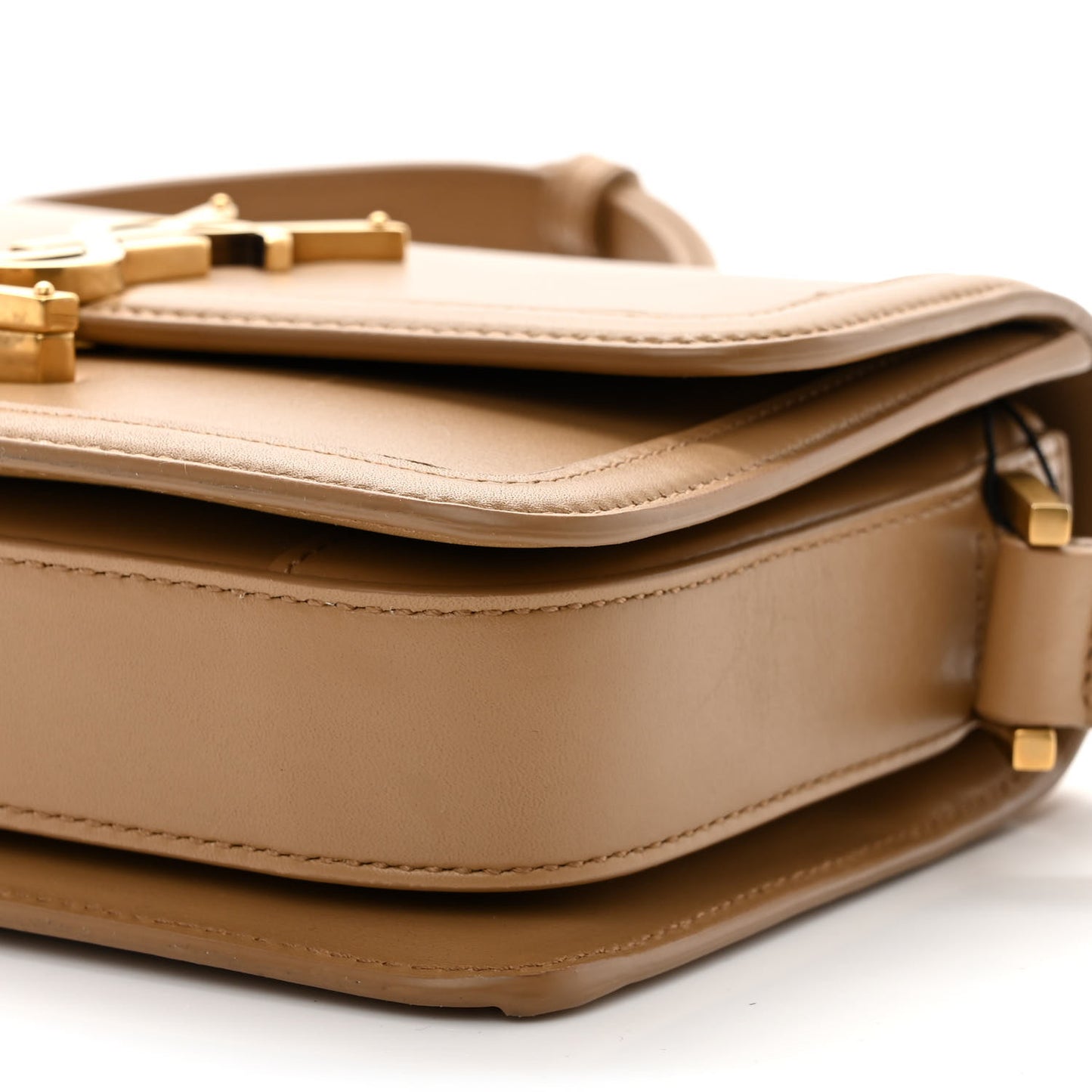 Smooth Calfskin Small Solferino Satchel Natural Tan