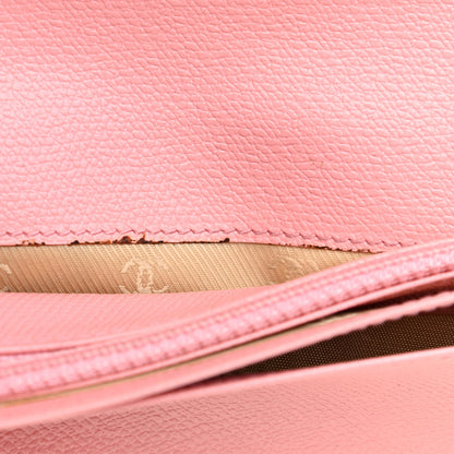 Chanel Grained Calfskin CC Button Yen Wallet Pink 8 of 9