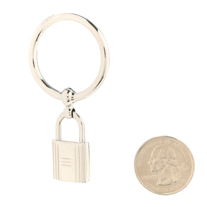 Hermes Palladium Loop Charms Cadenas Scarf Ring Silver 2 of 3