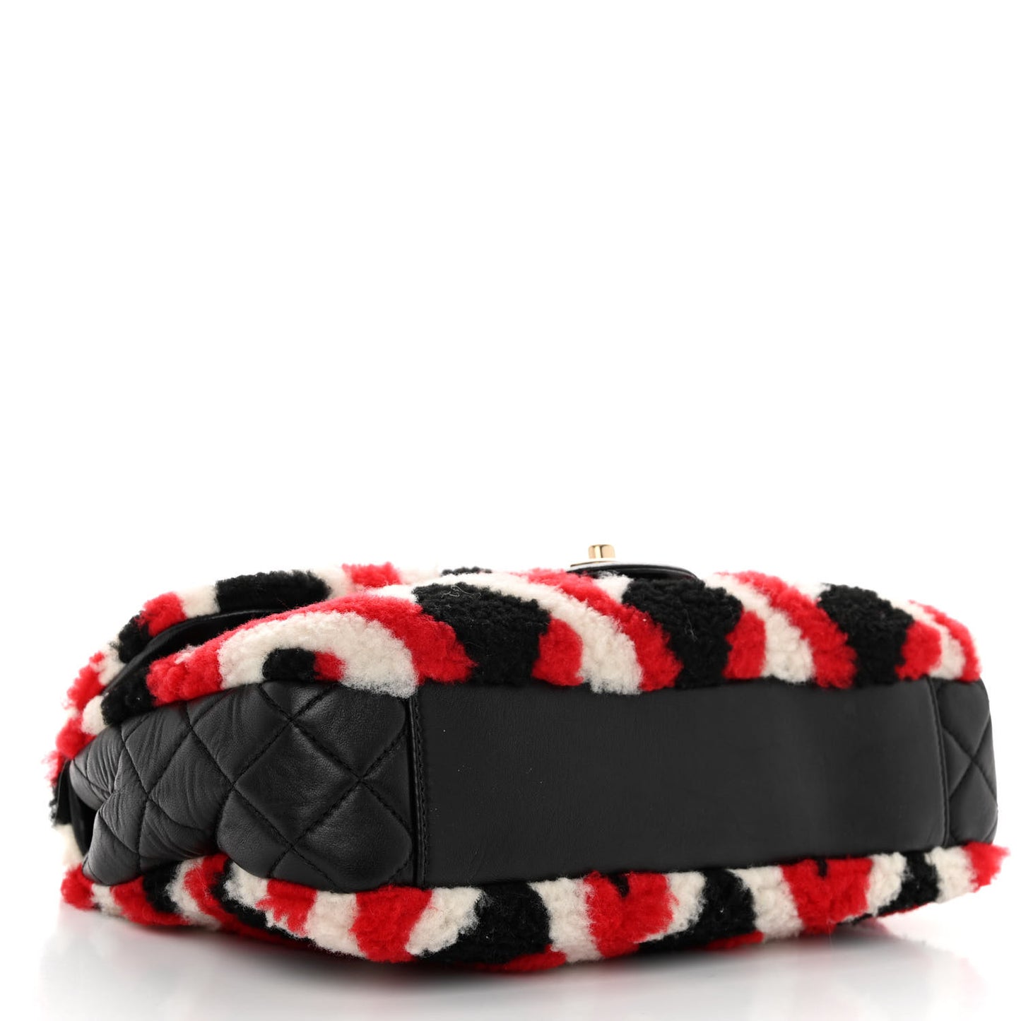 Lambskin Shearling Medium Flap Red Black