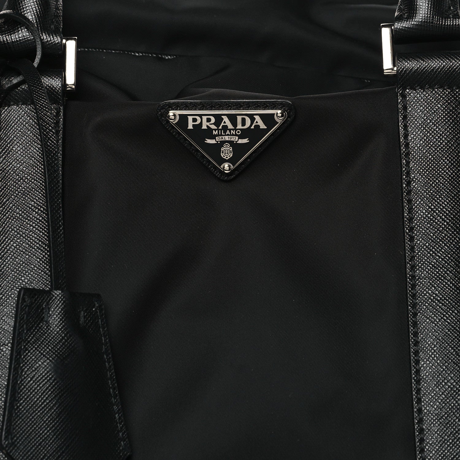 Prada Tessuto Nylon Saffiano Duffle Black 6 of 9