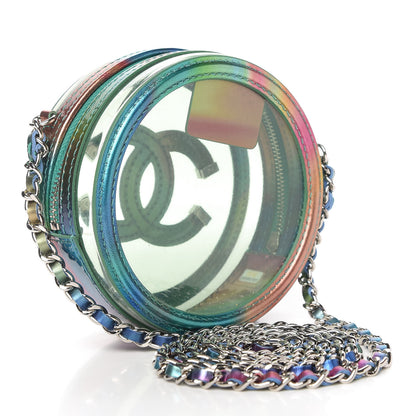 Chanel PVC Calfskin Lambskin Quilted Round Filigree Clutch With Chain Green 3 of 11