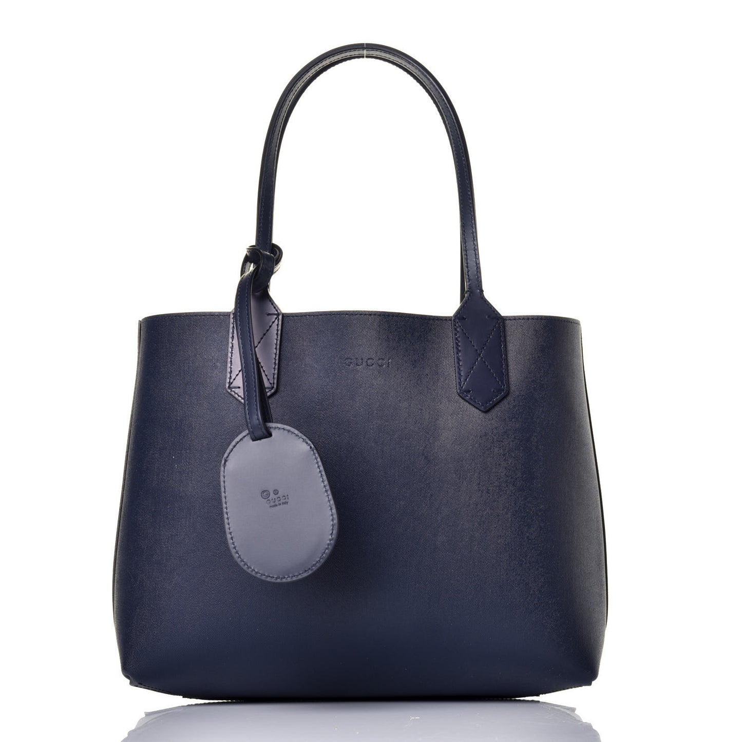 GG Supreme Monogram Blooms Small Reversible Tote Beige Blue Navy