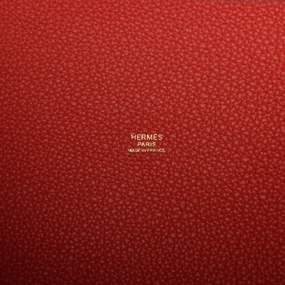 Hermes Taurillon Clemence Picotin Lock 22 MM Rouge De Coeur 6 of 10