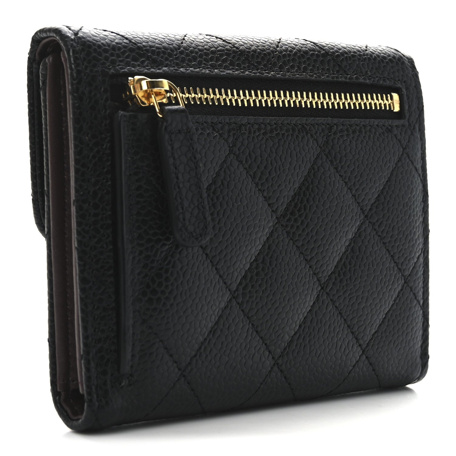 Chanel Caviar Quilted Compact Flap Wallet Black 3 of 9