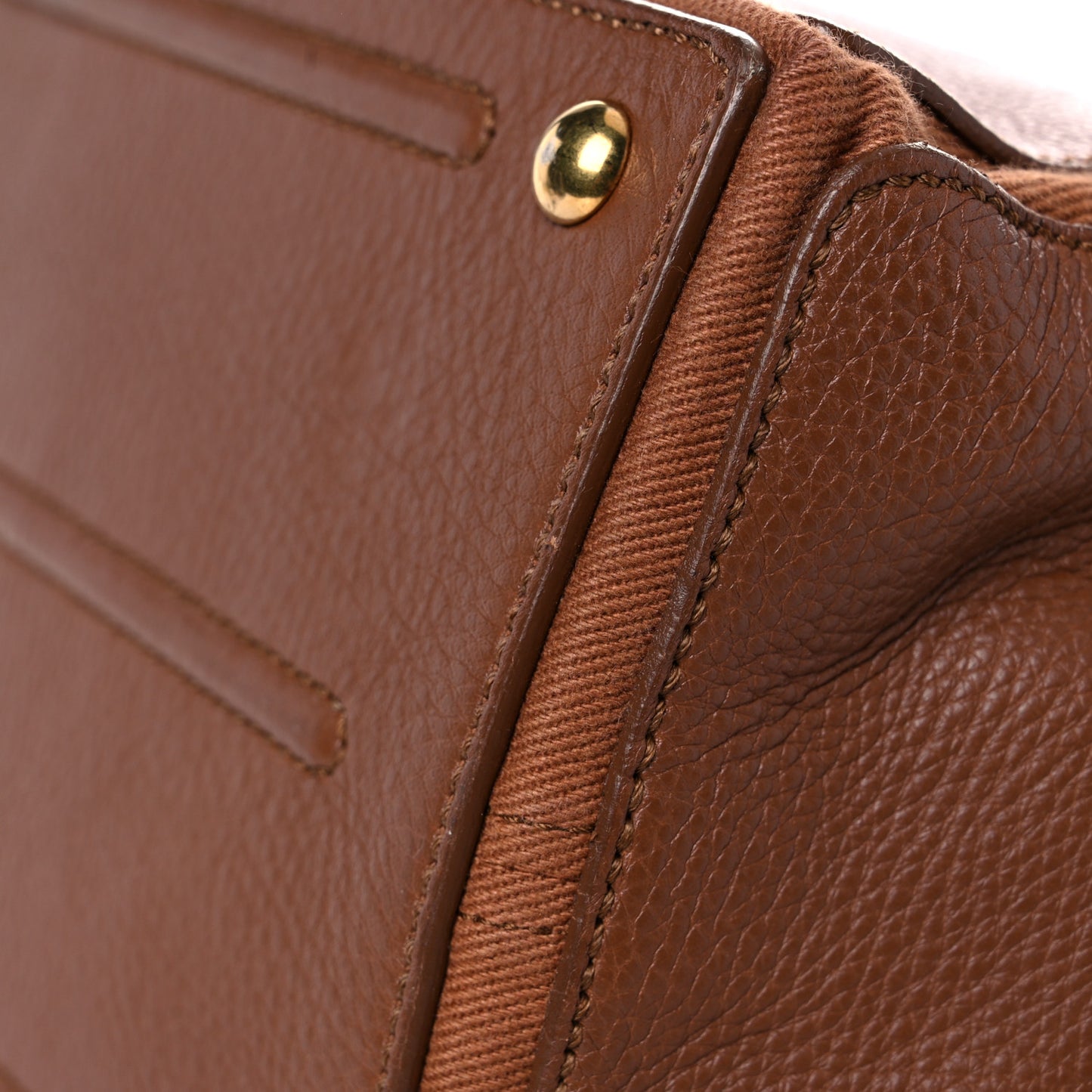 Calfskin Canvas Medium Muse Two Brown
