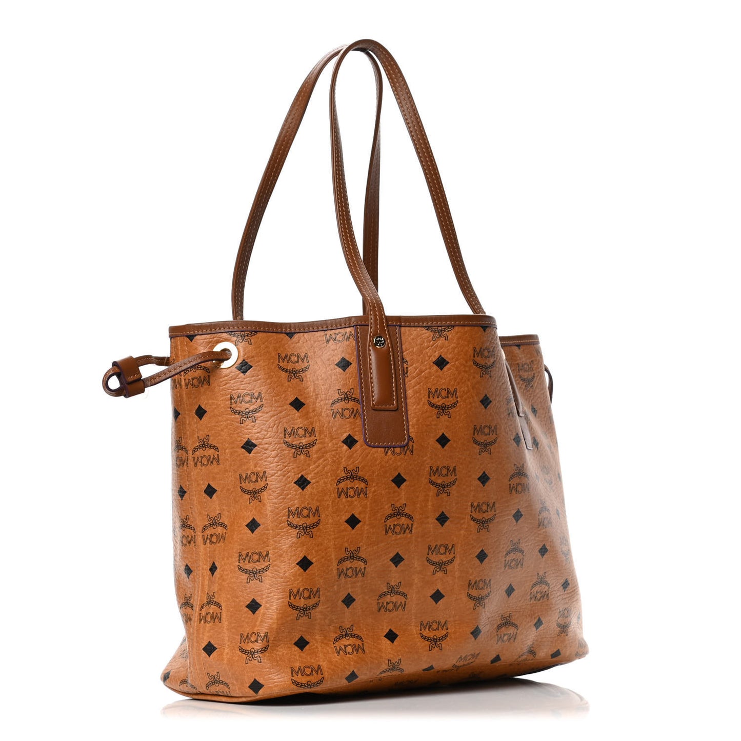 Visetos Medium Liz Reversible Shopper Tote Cognac