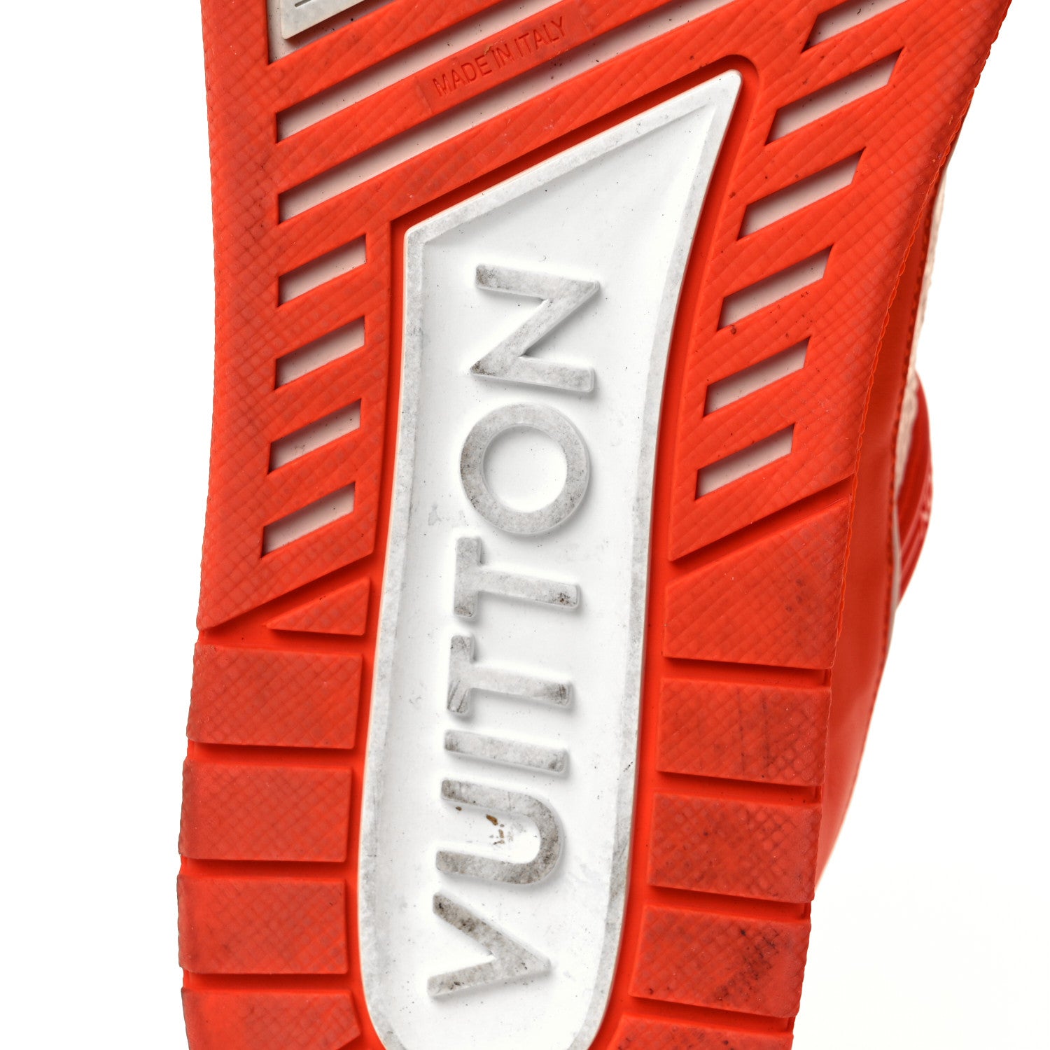 Louis Vuitton Calfskin Embossed Monogram Mens LV Trainer Sneakers 10.5 Orange 7 of 10