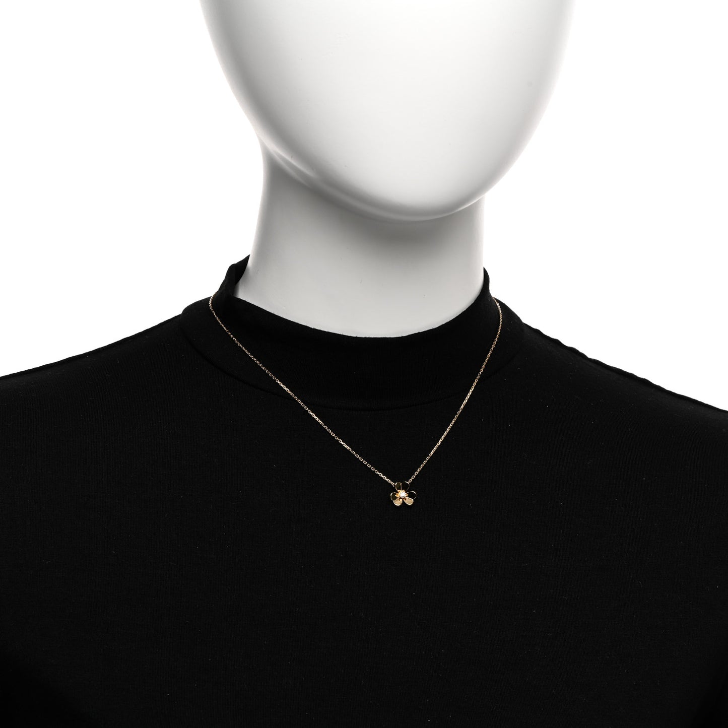18K Yellow Gold Diamond Mini Frivole Pendant Necklace