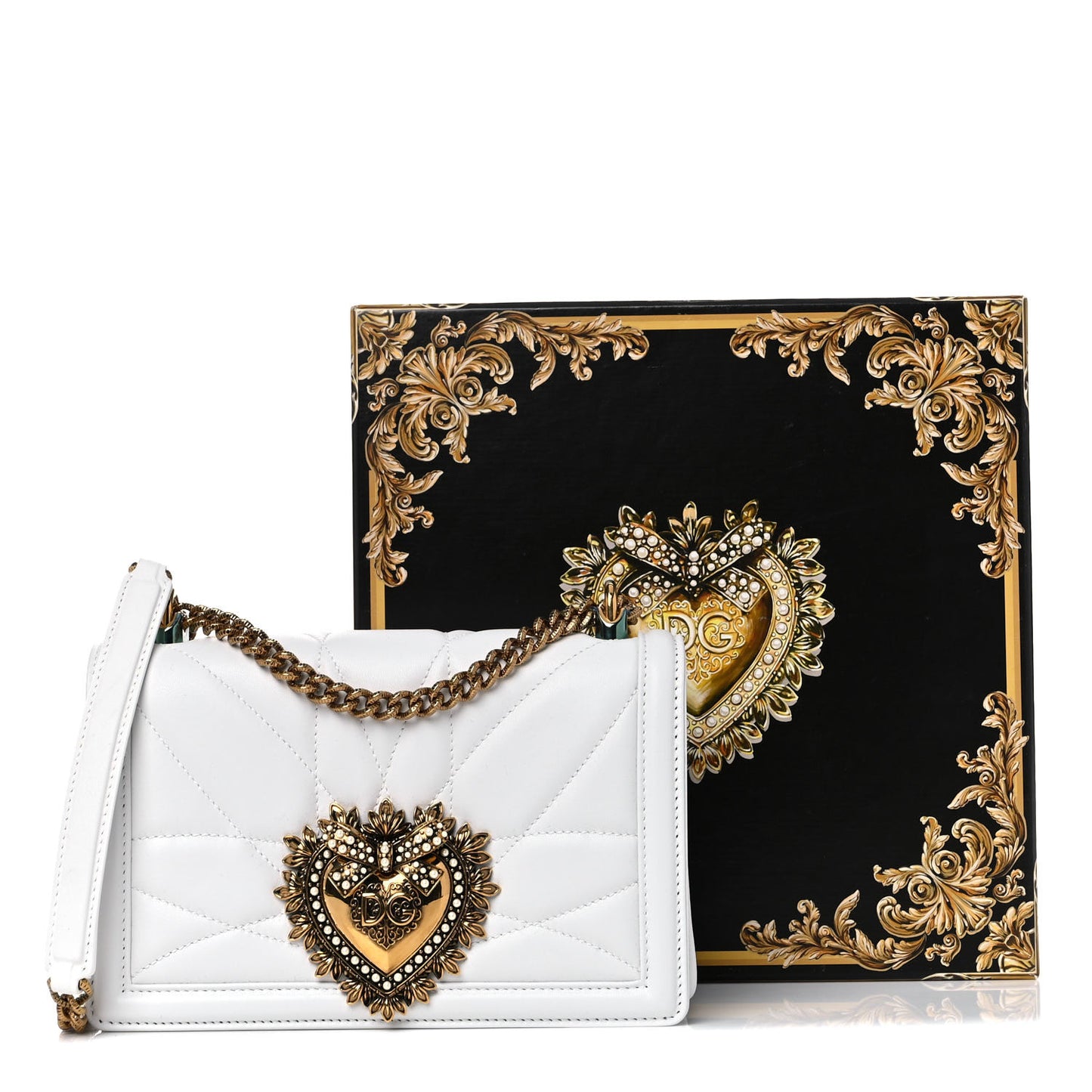 Calfskin Medium Devotion Crossbody Bag White