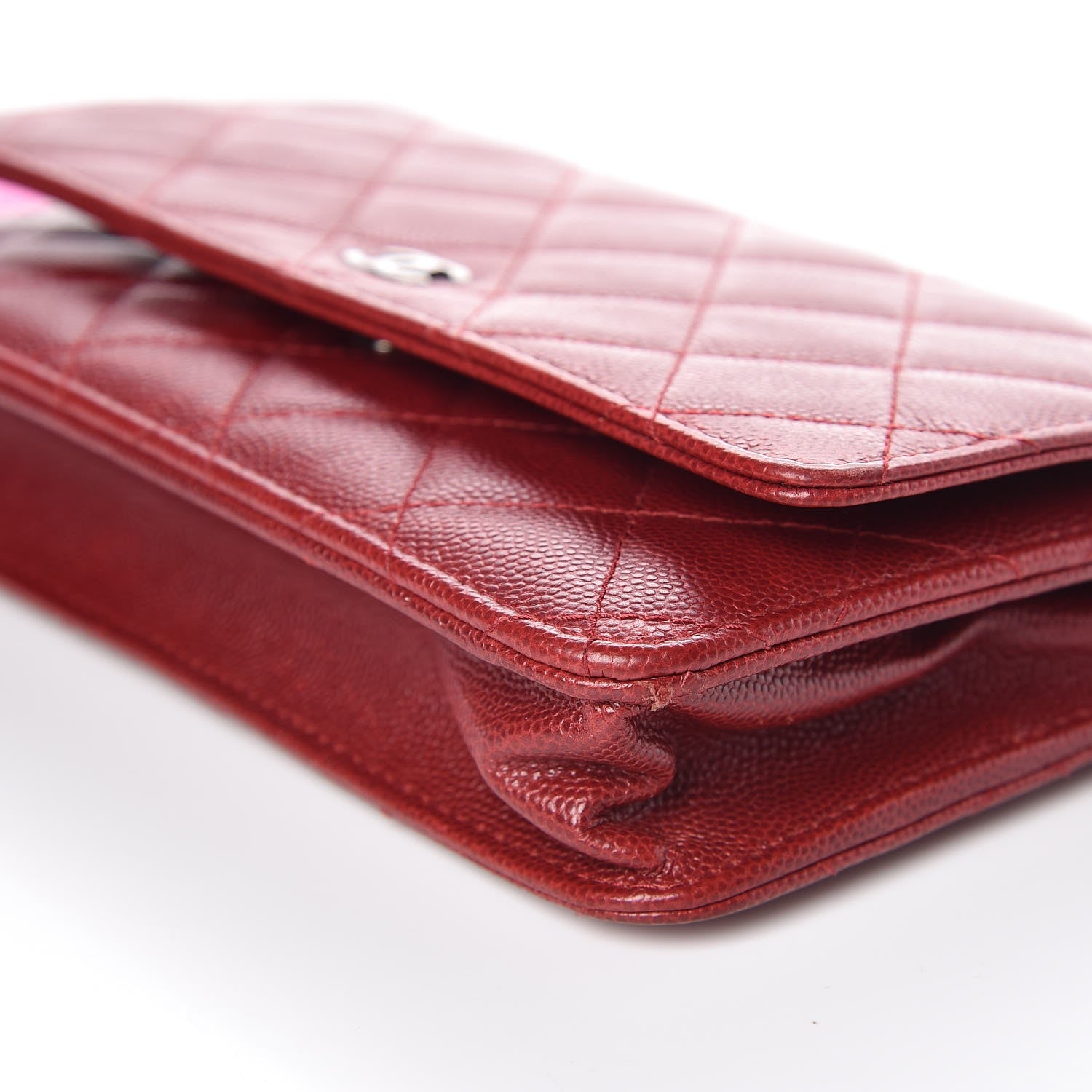 Chanel Caviar Quilted Wallet on Chain WOC Red 12 of 18