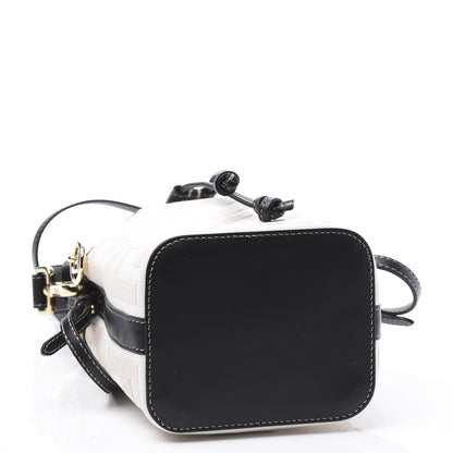 Fendi Canvas Vitello King F is Fendi FF Embroidered Mini Mon Tresor Bucket Bag Grezzo Black 3 of 13