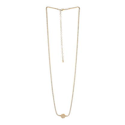 Chanel Crystal CC Chain Short Necklace Gold 3 of 5
