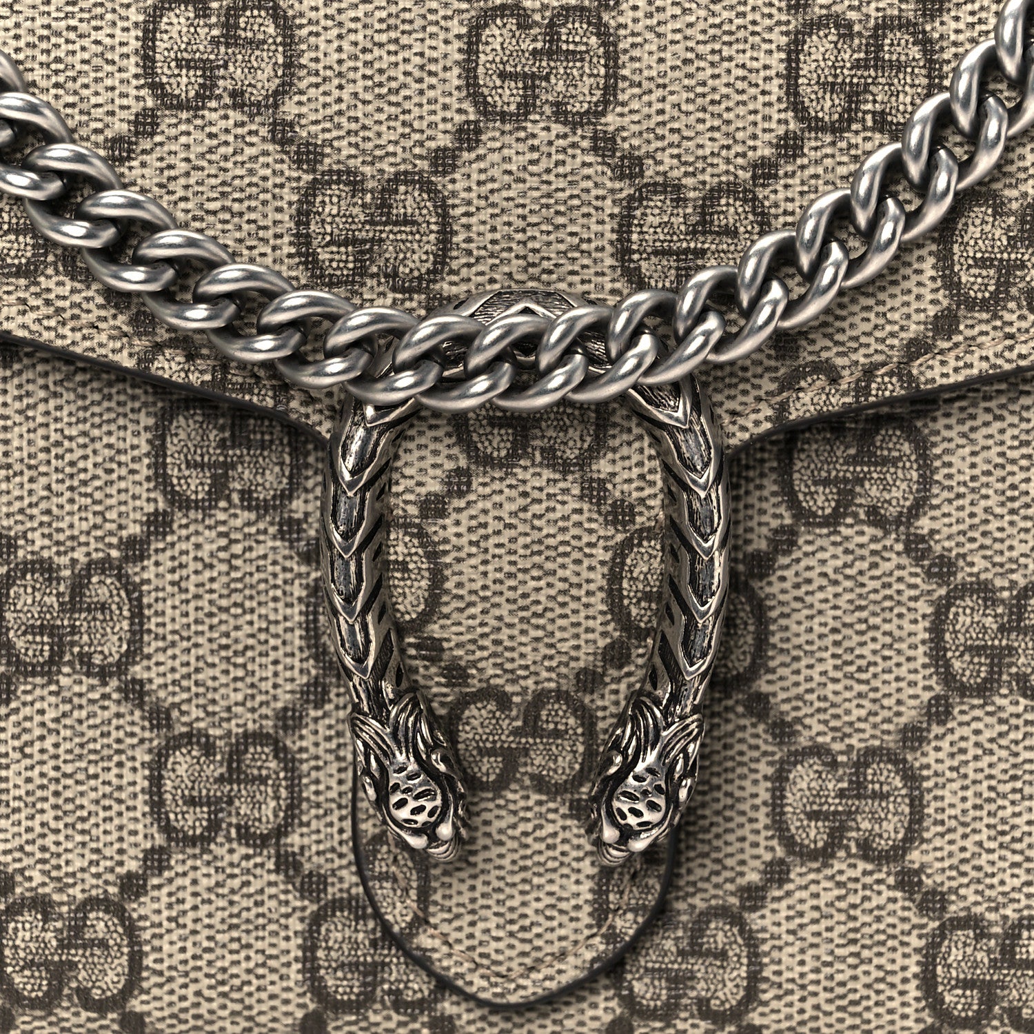 Gucci GG Supreme Monogram Mini Dionysus Chain Wallet Beige Taupe 8 of 10