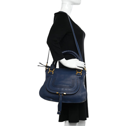 Chloe Calfskin Medium Marcie Satchel Royal Navy 2 of 20