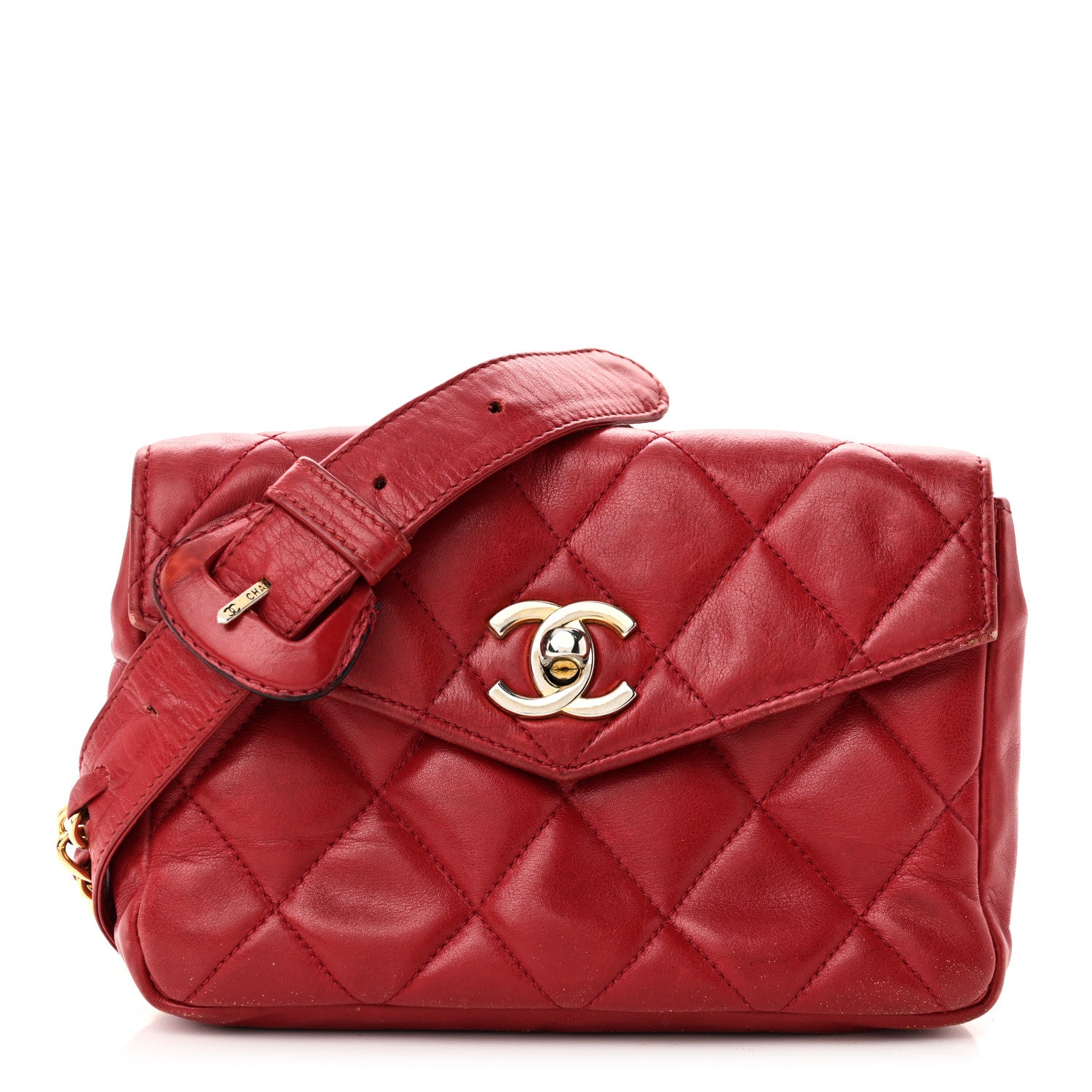 Chanel Lambskin Quilted Flap Waist Belt Bag 75 30 75 30 Red 1 of 12