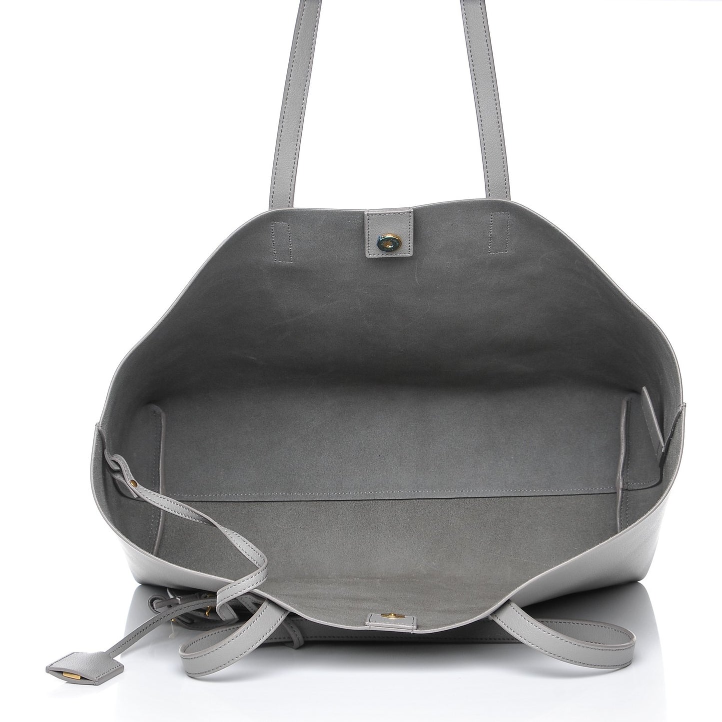 Calfskin Large Shopping Tote Oyster Grey