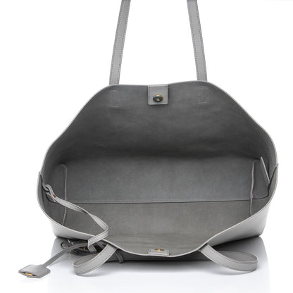 Saint Laurent Calfskin Large Shopping Tote Oyster Grey 6 of 10