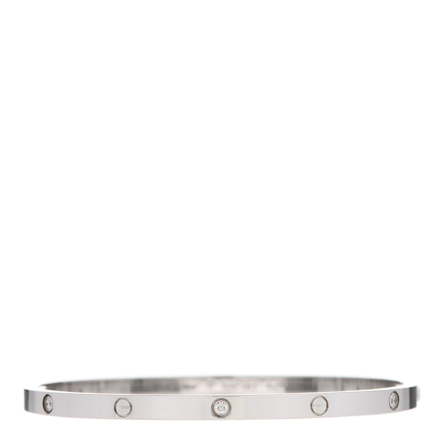 18K White Gold 6 Diamond Small LOVE Bracelet 17