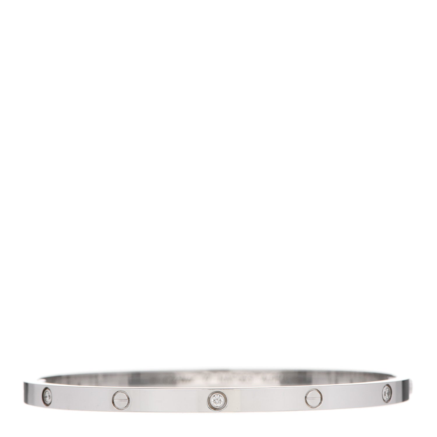 Cartier 18K White Gold 6 Diamond Small LOVE Bracelet 17 1 of 5
