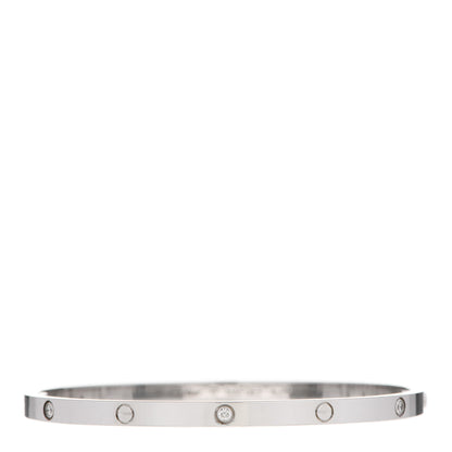 Cartier 18K White Gold 6 Diamond Small LOVE Bracelet 17 1 of 5