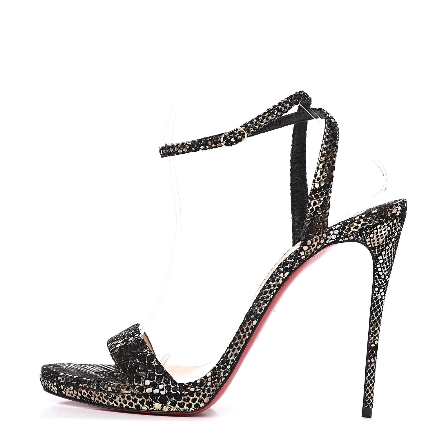 Christian Louboutin Suede Loubi Queen 120 Pumps 40.5 Black Platine 1 of 8