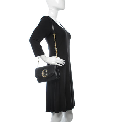 Chloe Calfskin Suede C Clutch With Chain Black 2 of 9