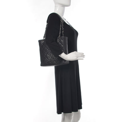 Chanel Caviar Quilted Petit Shopping Tote PST Black 2 of 14