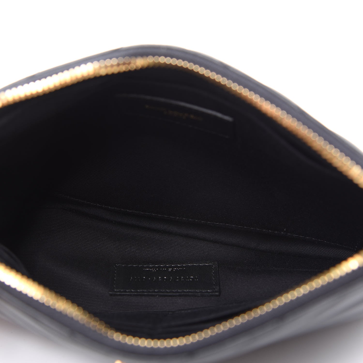Saint Laurent Calfskin Matelasse Chevron Monogram A5 Wristlet Black 5 of 7