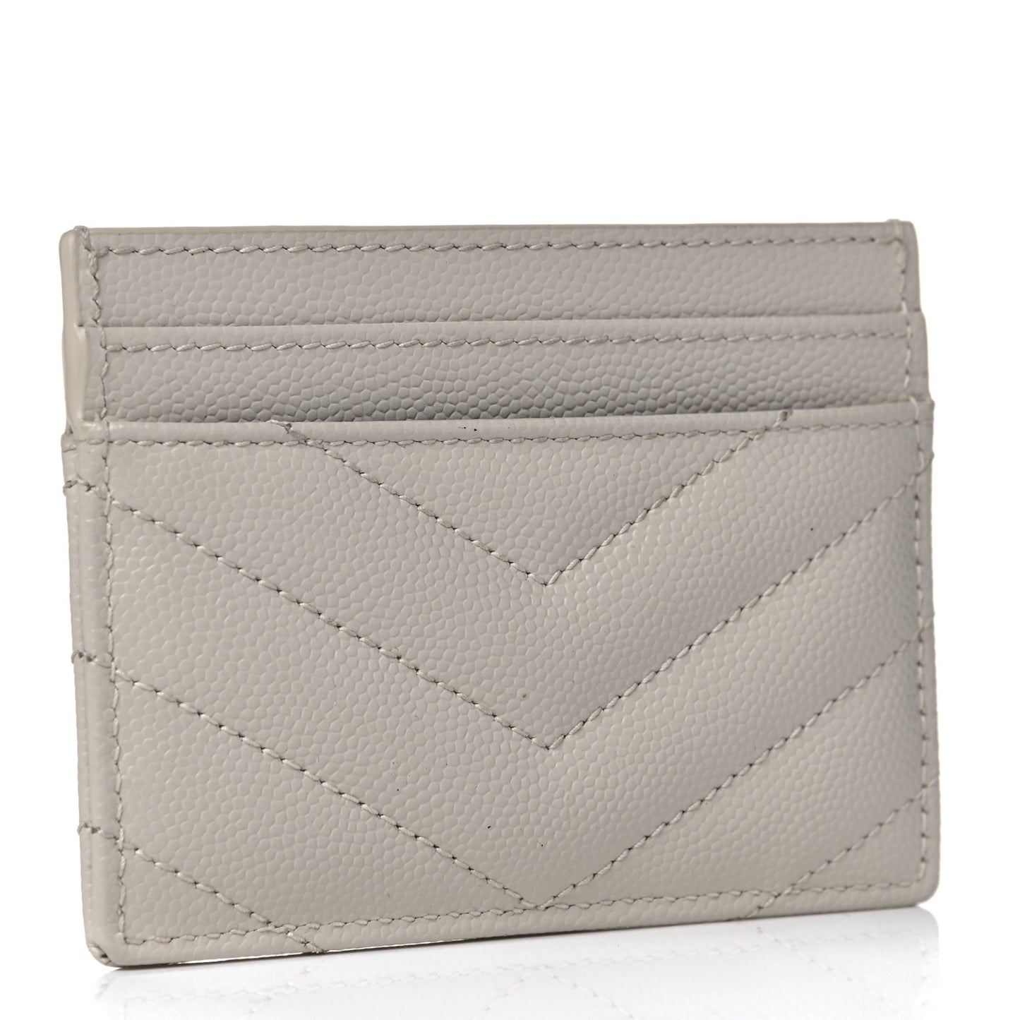 Grain De Poudre Matelasse Chevron Monogram Credit Card Case Crema Soft
