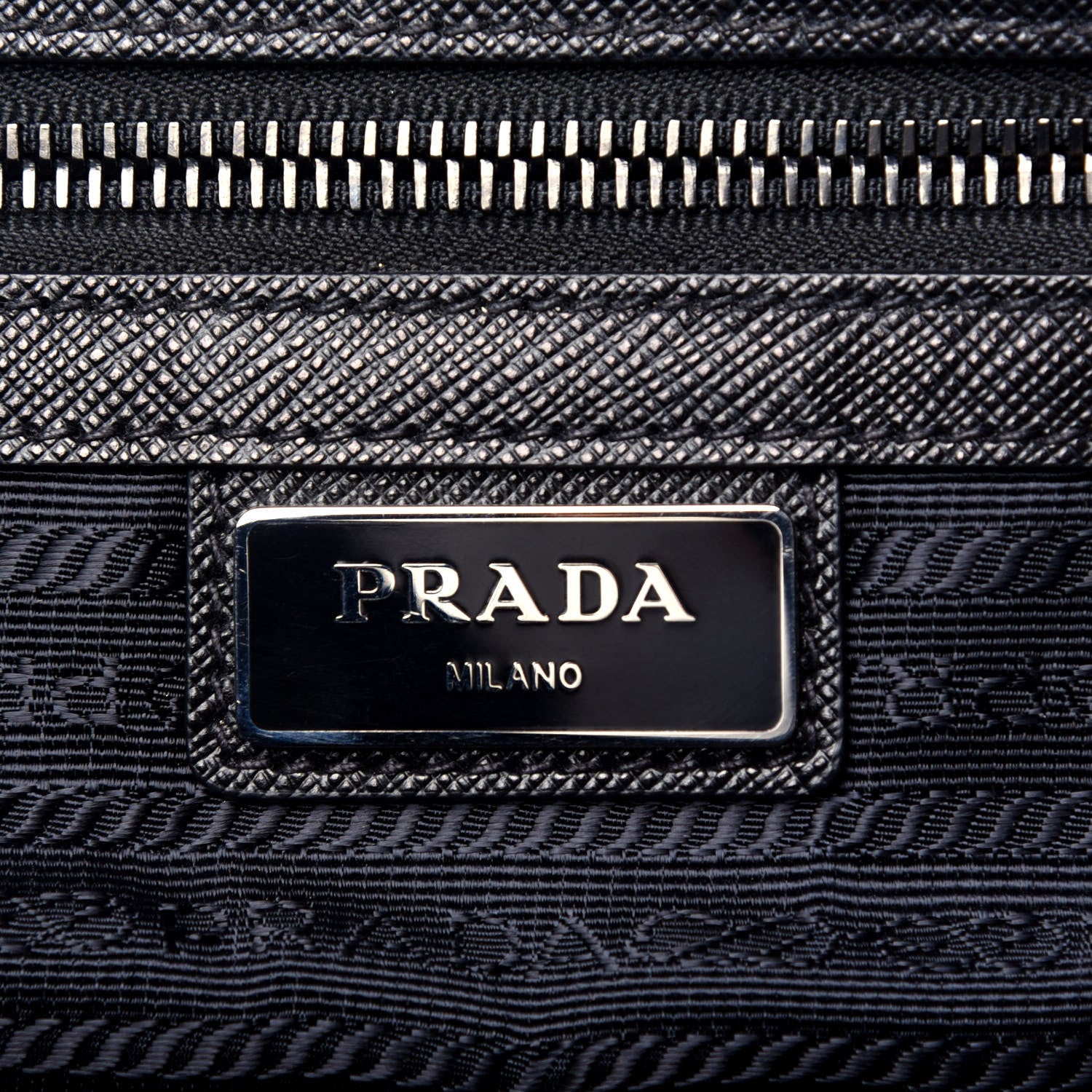 Prada Tessuto Nylon Saffiano Metal Triangle Logo Work Bag Black 7 of 11