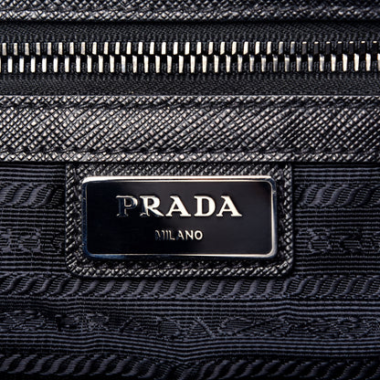 Prada Tessuto Nylon Saffiano Metal Triangle Logo Work Bag Black 7 of 11