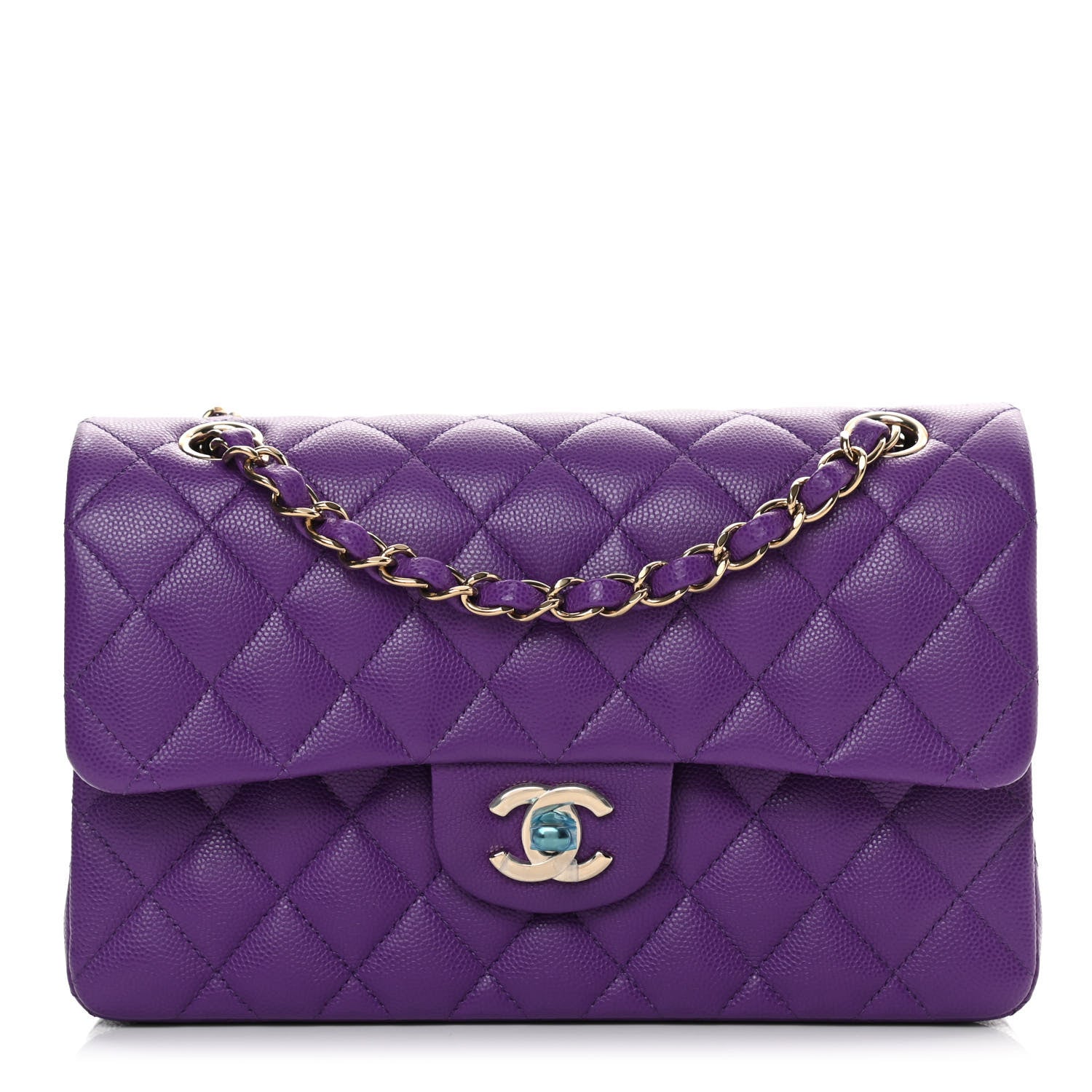 Chanel Caviar Quilted Small Double Flap Dark Purple 1 of 11