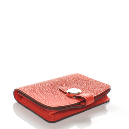 Hermes Togo Dogon Card Case Key Holder Capucine 4 of 7