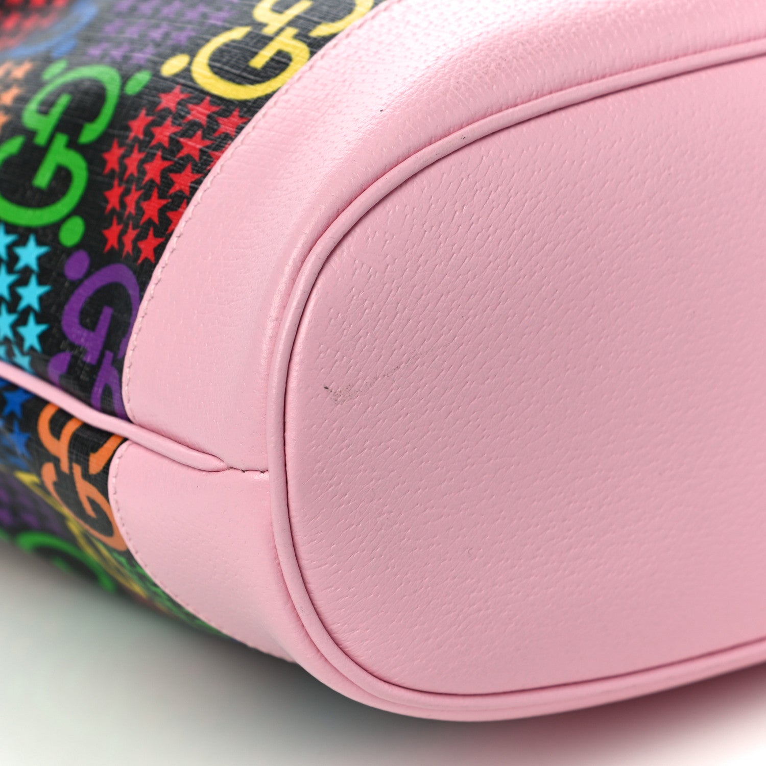 Gucci GG Supreme Monogram Psychedelic Bucket Bag Black Multicolor Sugar Pink 10 of 11